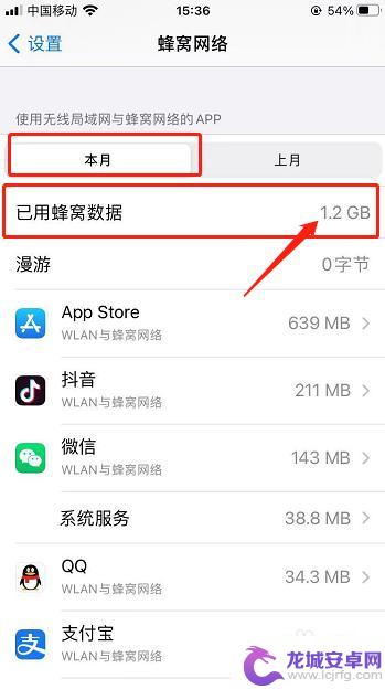 iphone查看当月流量使用情况 iPhone如何查看本月数据流量使用情况