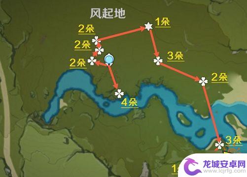 原神风车菊位置图 风车菊在原神中的采集位置分布图