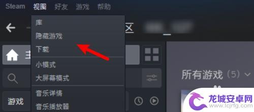 steam游戏怎么在库中隐藏 steam库隐藏游戏如何打开