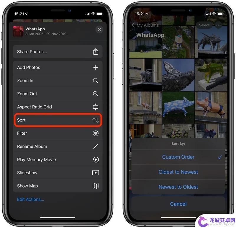 怎么调整手机相册照片顺序 iOS 14 如何更改照片或视频的排列顺序